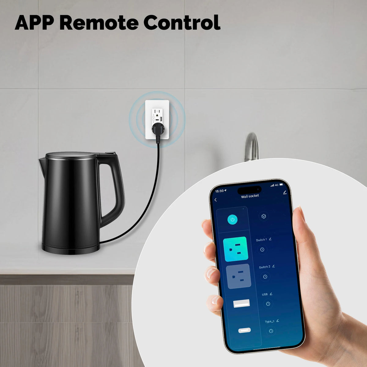 MOES Tuya WiFi Smart Wall Outlet With USB Type-C Port