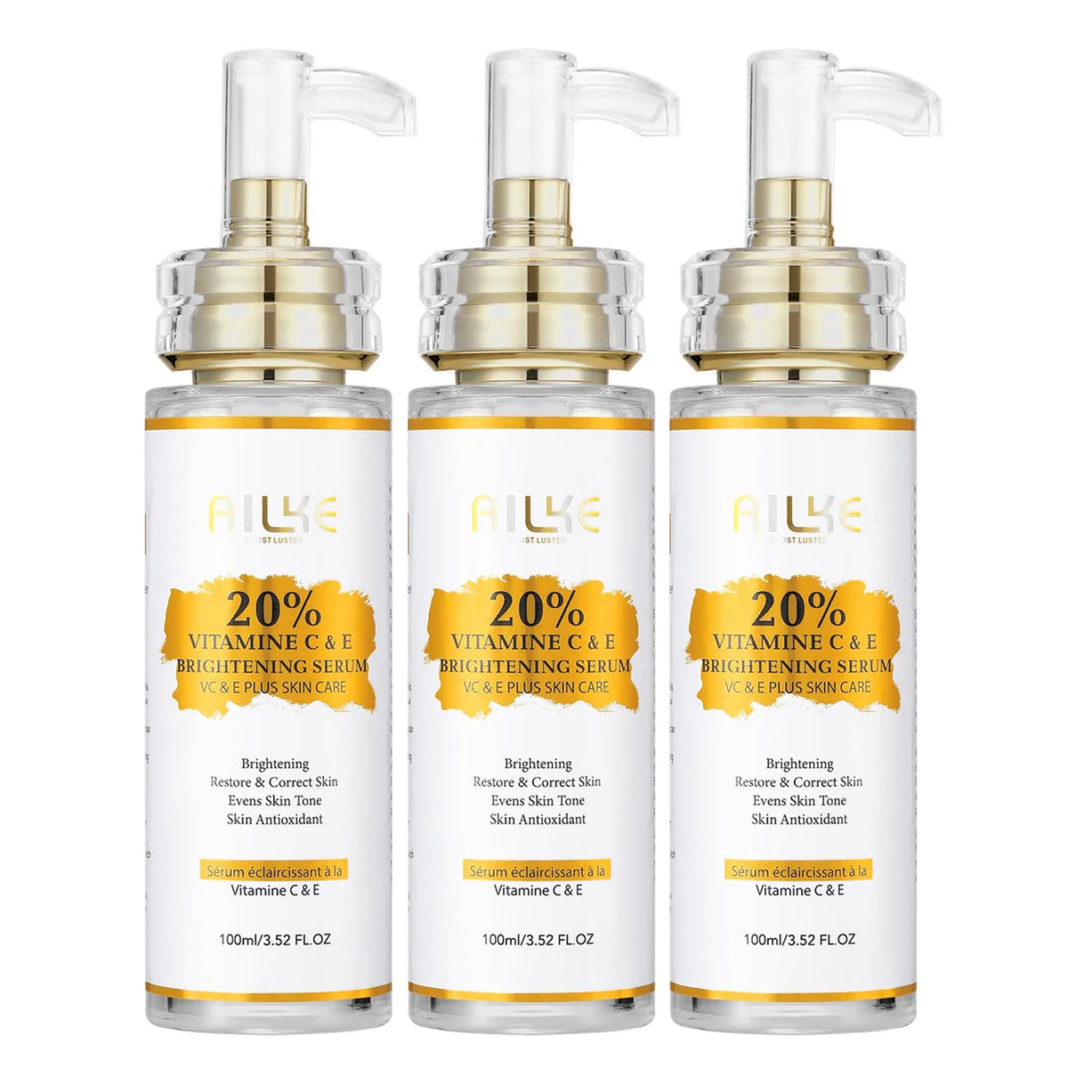 AILKE Vitamin C Set, Reduce Dark Spots, with Lightening Body Lotion, Even Tone Face Cream, Whitening Serum, Brightening Soap