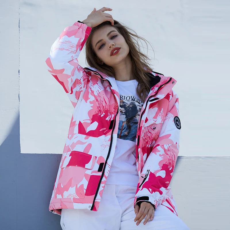 Fashion, Women's, Waterproof Snow Suit Sets, Snowboarding Clothing, Ski Costumes, Winter Wear, Jacket, Strap Pant, Girl's