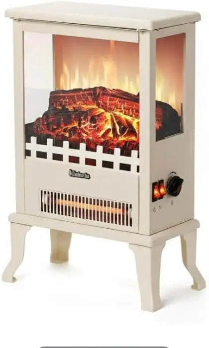 Tacleekii 19" 1500W Infrared Electric Fireplace Freestanding Heater 3-sided View, Realistic 3D LED Flames, 400-1000 Sq. Ft. Heating, Anti-overheating Tipping