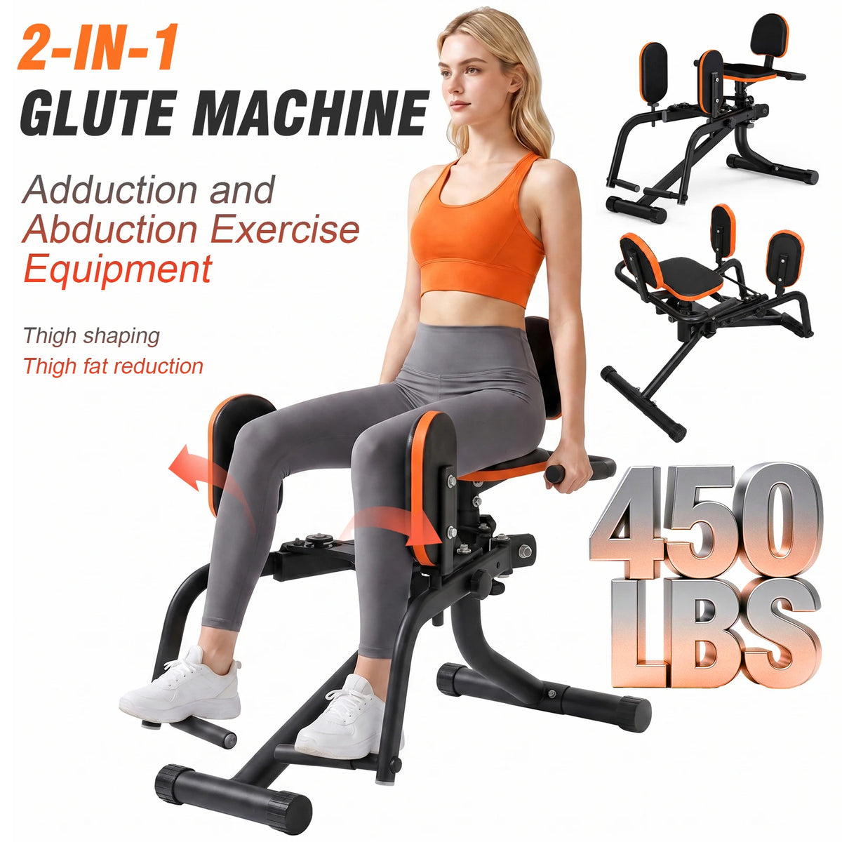 Foldable Home Hip Trainer Machine Dual-Motion Inner & Outer Thigh Sculptor, Unisex Home Gym Equipment for Home Workout