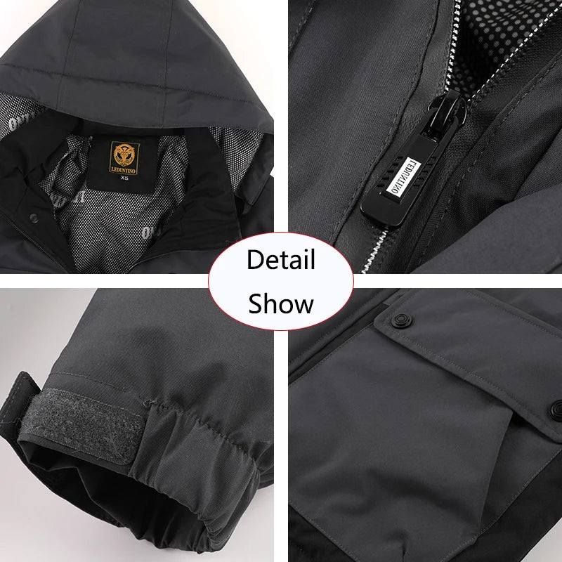 2025 Autumn Winter Men Outdoor Leisure Warm Cotton Jacket Men Detachable Hooded Windbreak Fashion Brand Loose Jacket Male Coat