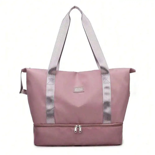 Large Capacity Travel Tote Bag with Shoe Compartment, Expandable Weekender Overnight Bag, Portable Handbag for Gym Beach Airplane Carry On