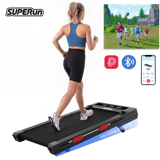 Superun Adjustable Incline Under Desk Walking Pad Treadmill for Home