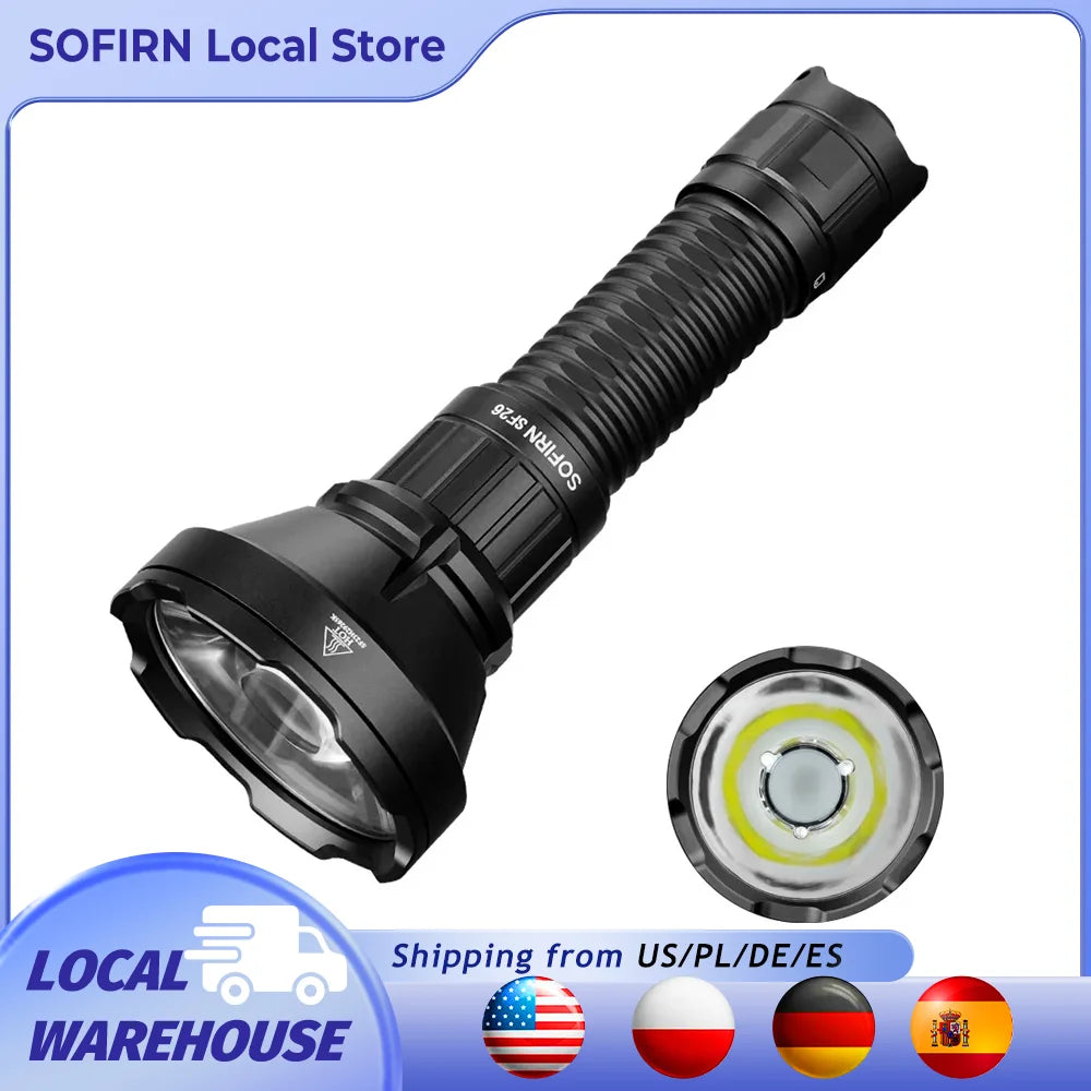 Sofirn SF26 2000lm SFT40 LED 6000K Tactical Flashlight Type-C Rechargeable Protable Powerful 21700 Torch Camping EDC Flashlight