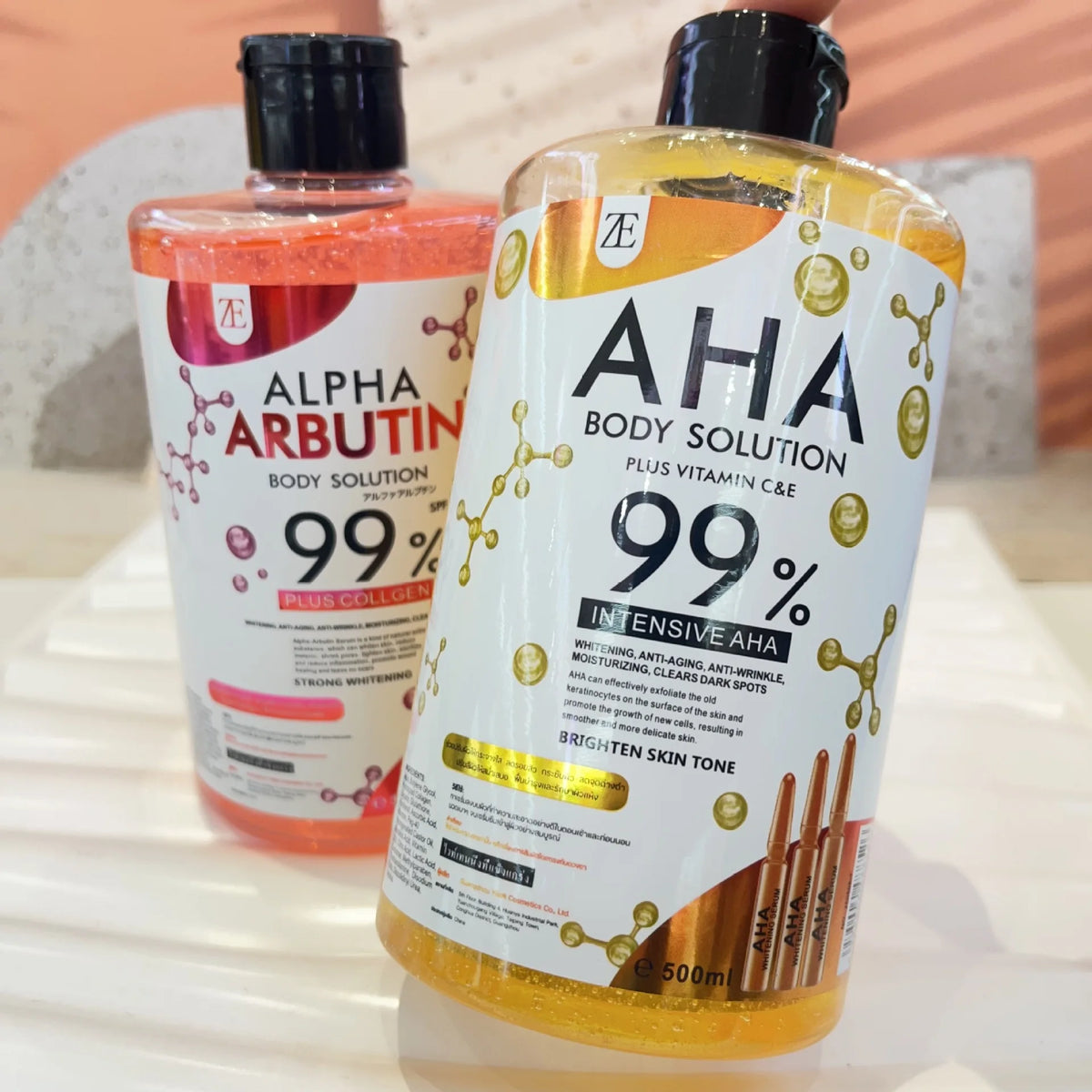 500ml AHA Body and Face Serum Water Moisturizing and Smoothing Facial Skin Arbutin Body Essence Water