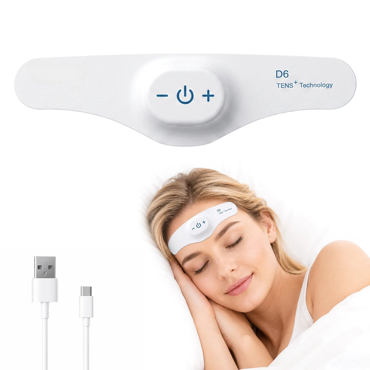 Rechargeable EMS Sleep Aid Device Portable Low Frequency with Adjustable Intensity Drug Stress Anxiety Relief Home Travel Office Insomnia Relief
