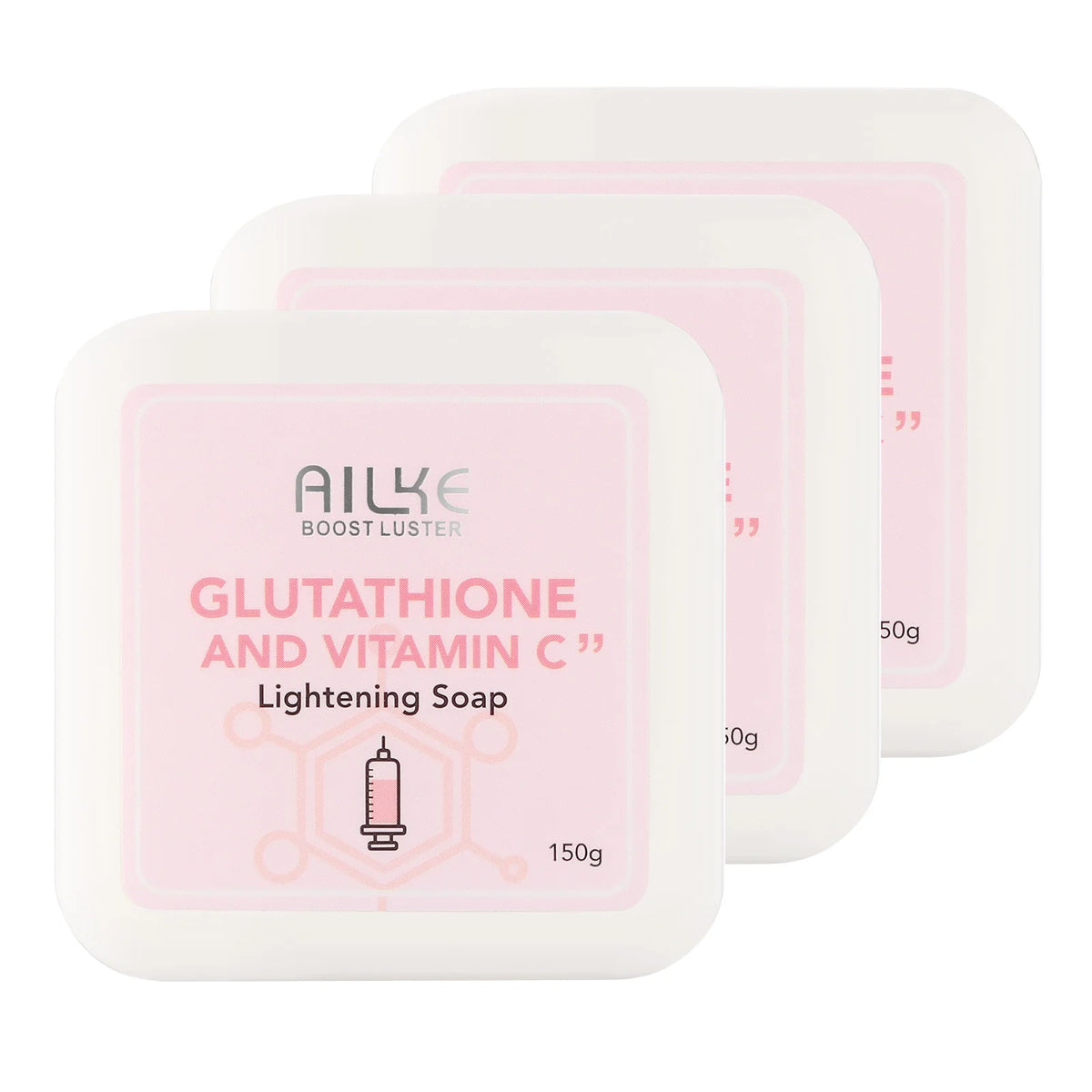 AILKE Glutathione and Vitamin C Lightening Soap Bar, Reduce Dark Spots, Nourish, Hydrate, Glowing Soap For All Skin Types, 150g