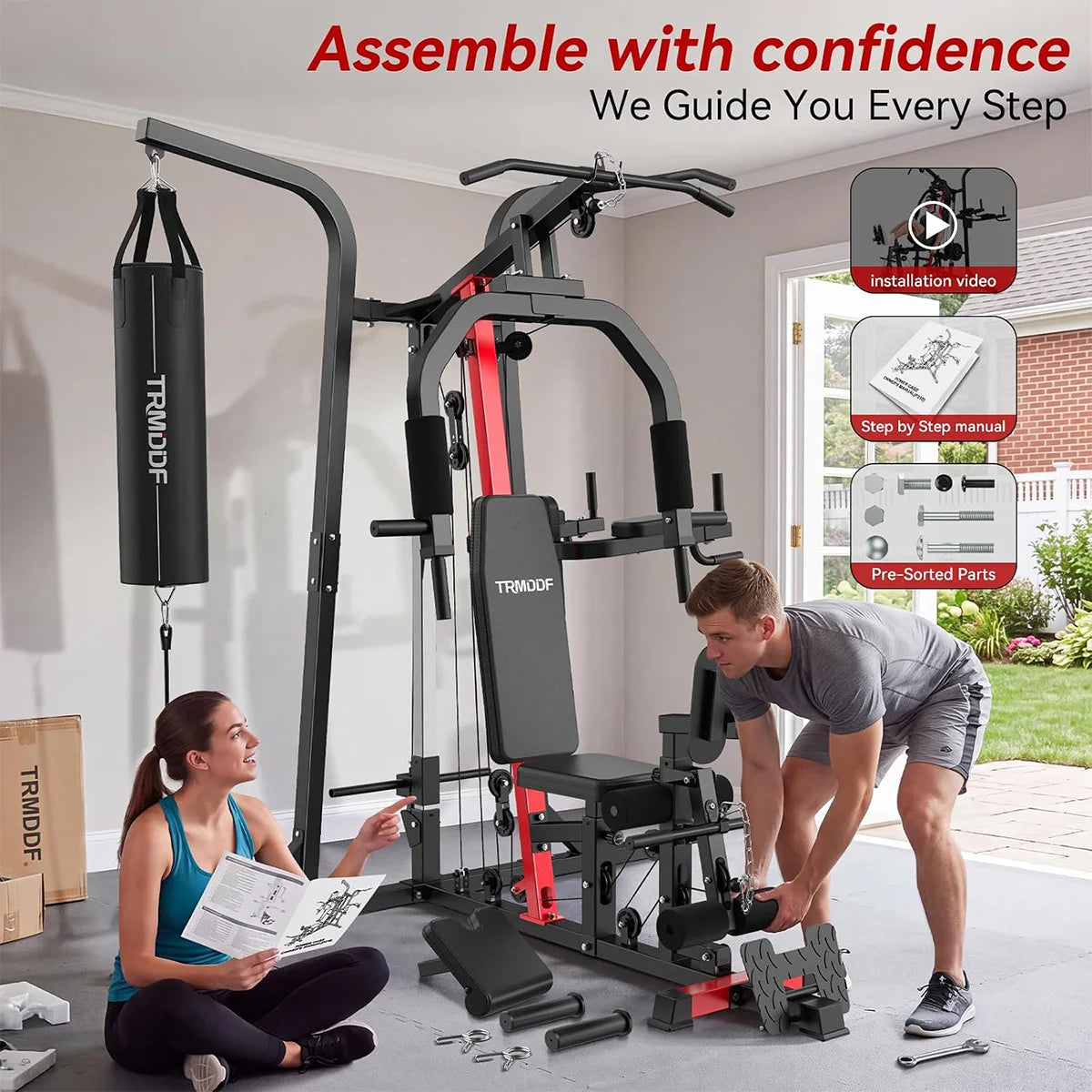 Pooboo Home Gym Strength Training Equipment For Full Body Workouts