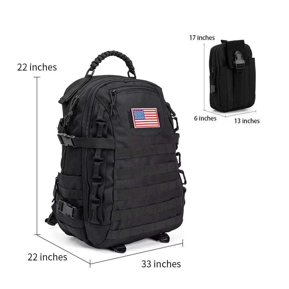 Military Tactical Backpack,Sturdy Work & Molle Laptops Rucksack,Army Assault Pack For Hiking Camping Travel Fishing Gym