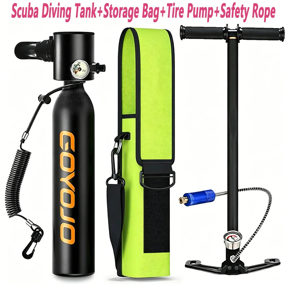 GOYOJO Mini diving oxygen cylinder storage bag pump lost hand rope 0.5L small horse bottle DOT certification certificate