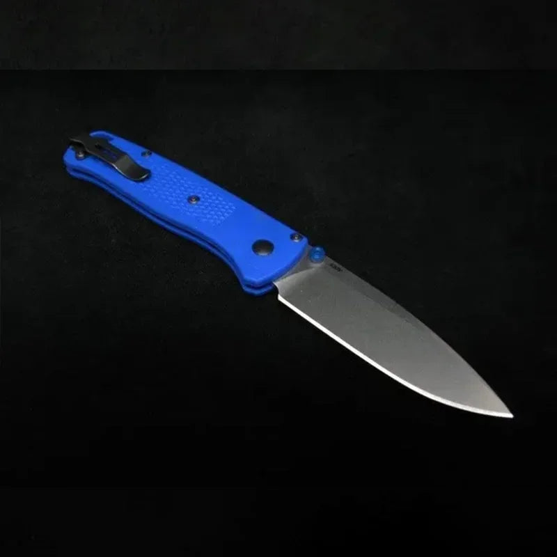 Folding BM 535 Blue/khaki Handle EDC Knife 440C Blade Nylon Fiber Handle Portable Hiking Camping Hunting knife Outdoor Tool