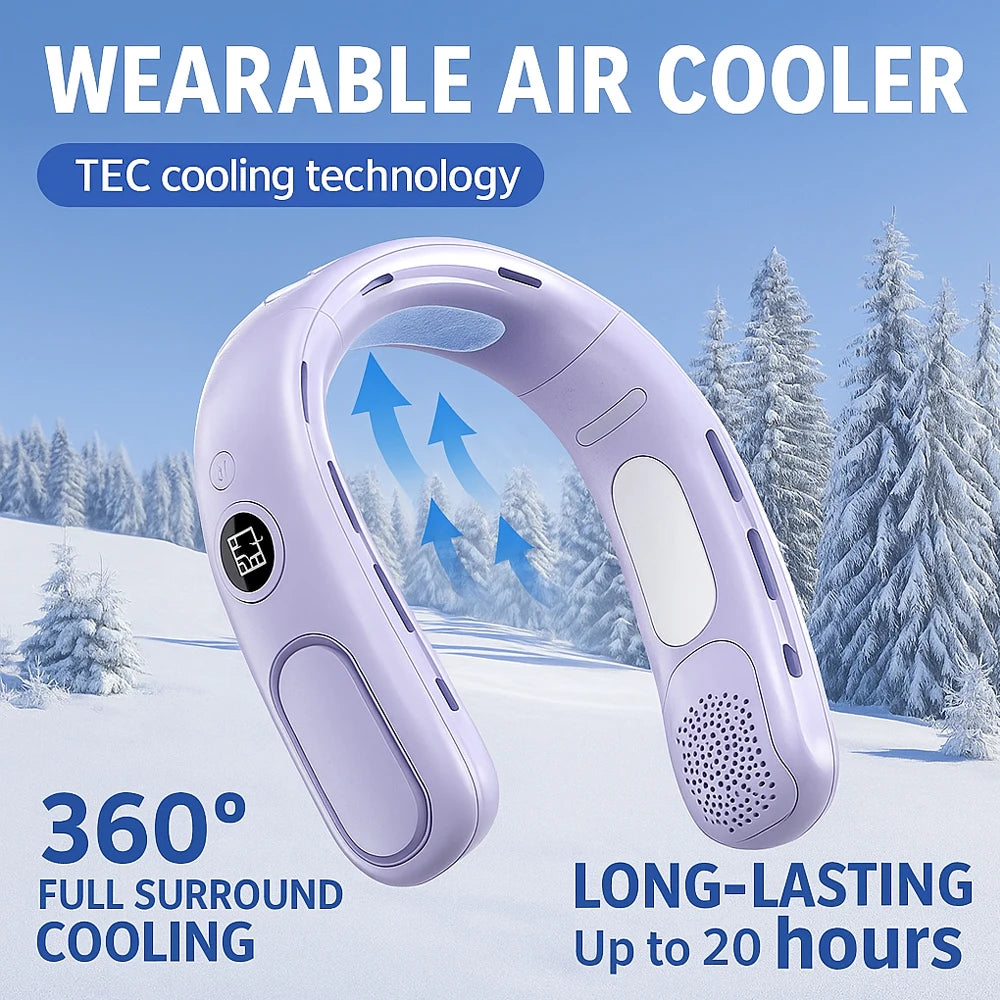 N90 Semiconductor Cooling Neck Fan With Five Speed Bladeless Design
