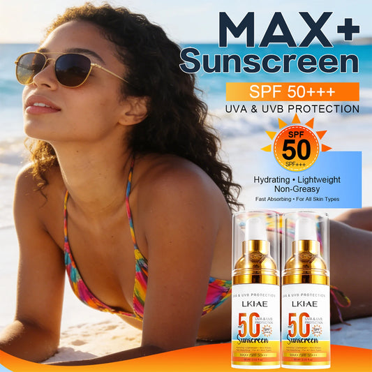 LKIAE Spf 50+ Sunscreen, UVA, UVB Protection, Prevent Sunburn, Skin Darkening, Pigmentation, Anti-Wrinkles, With Aloe Vera