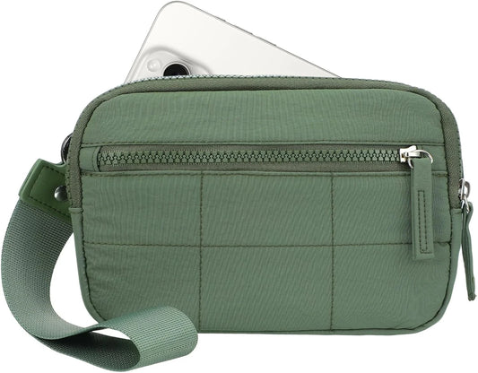 Wristlet Wallets for Women, RFID Wristlet Purse Built in Wallet, Small Nylon Crossbody Bags, Credit Card Holder