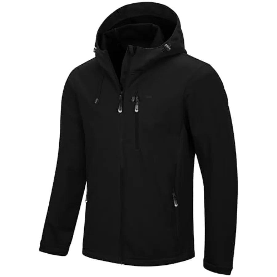 33, 000Feet Men's Softshell Jacket with Hood Waterproof Windbreaker Lightweight Rain Shell Jacket for Outdoor Hiking Travel