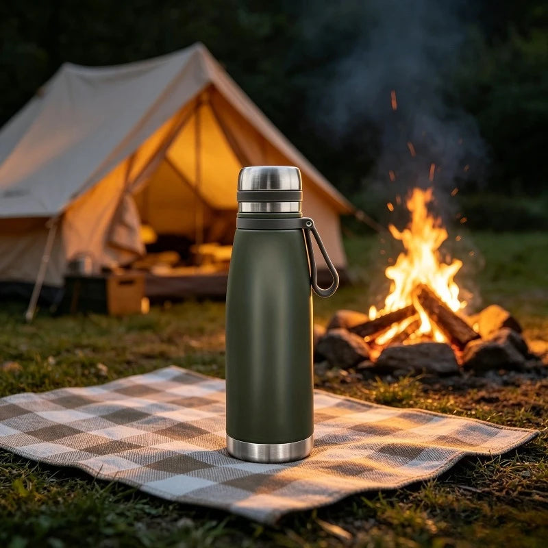 1Pc Wide Mouth Insulated Stainless Steel Thermos 22oz Leak Resistant Drink Container for Commuting Picnic Travel