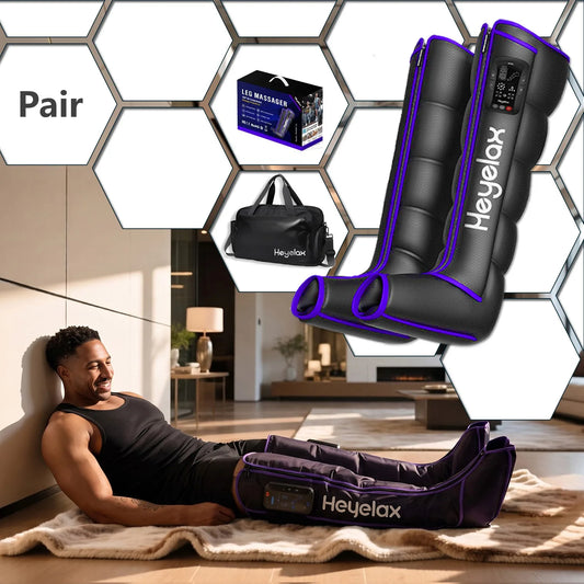 Leg Compression Massager for Circulation and Pain Relief,Air Compression Boots Sleeve for Fast Recovery,Cordless Leg Massager for Muscle Relaxation- for Athletes, Runners, Gym (Pair)