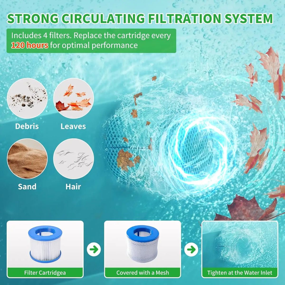 4-6 Person Inflatable Hot Tub, Polygon Portable Blow Up Hot Tub, Leak-Proof PVC Outdoor Spa with 130 Strong Air Jets,, Custom