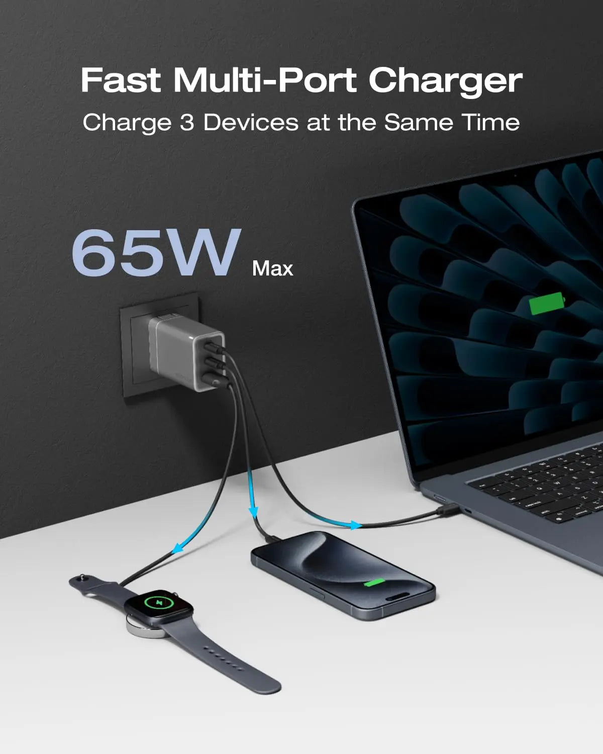 EcoFlow GaN USB C Charger With Foldable Plug For Devices