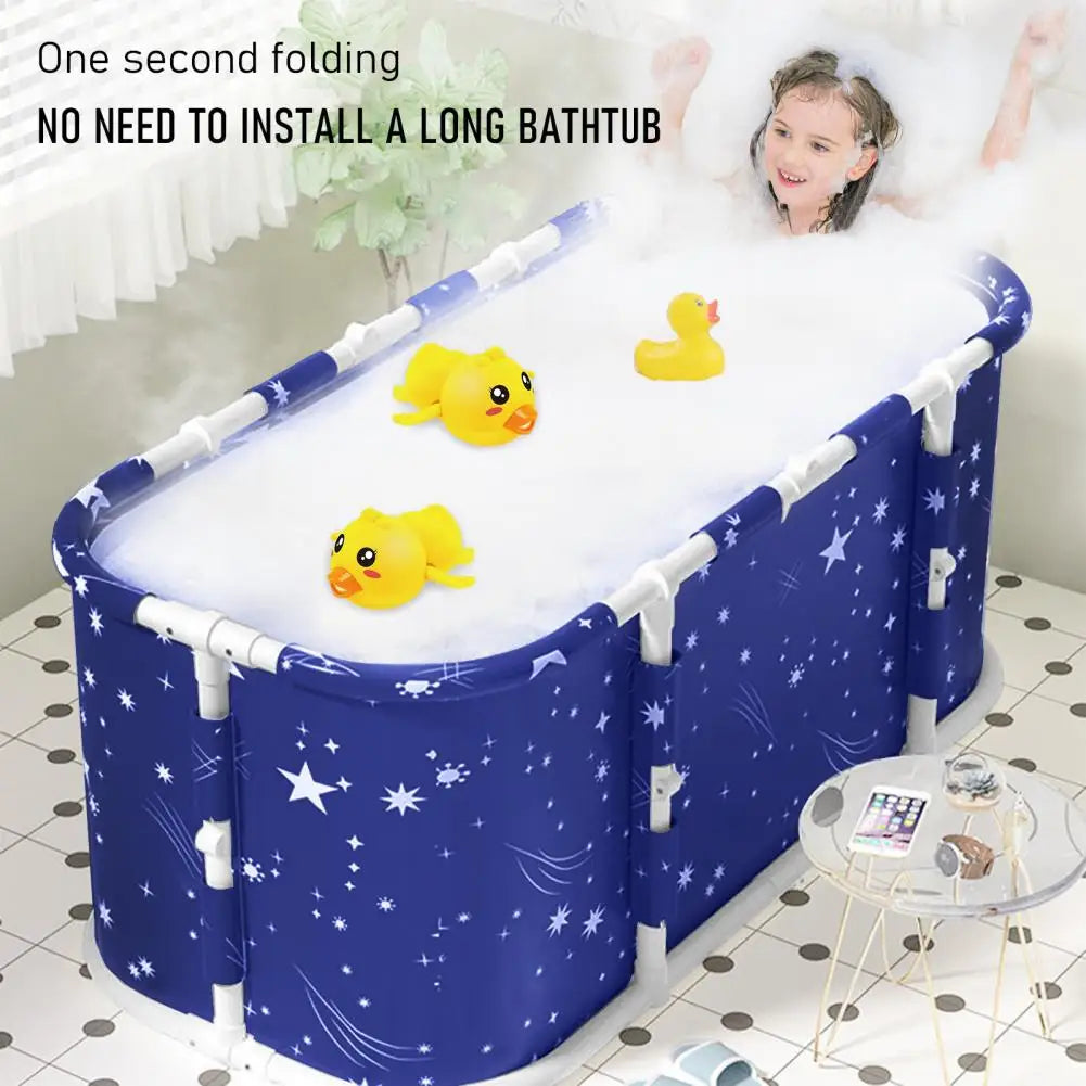 Collapsible Freestanding Bathtub for Adults, Foldable Spa Soaking Tub