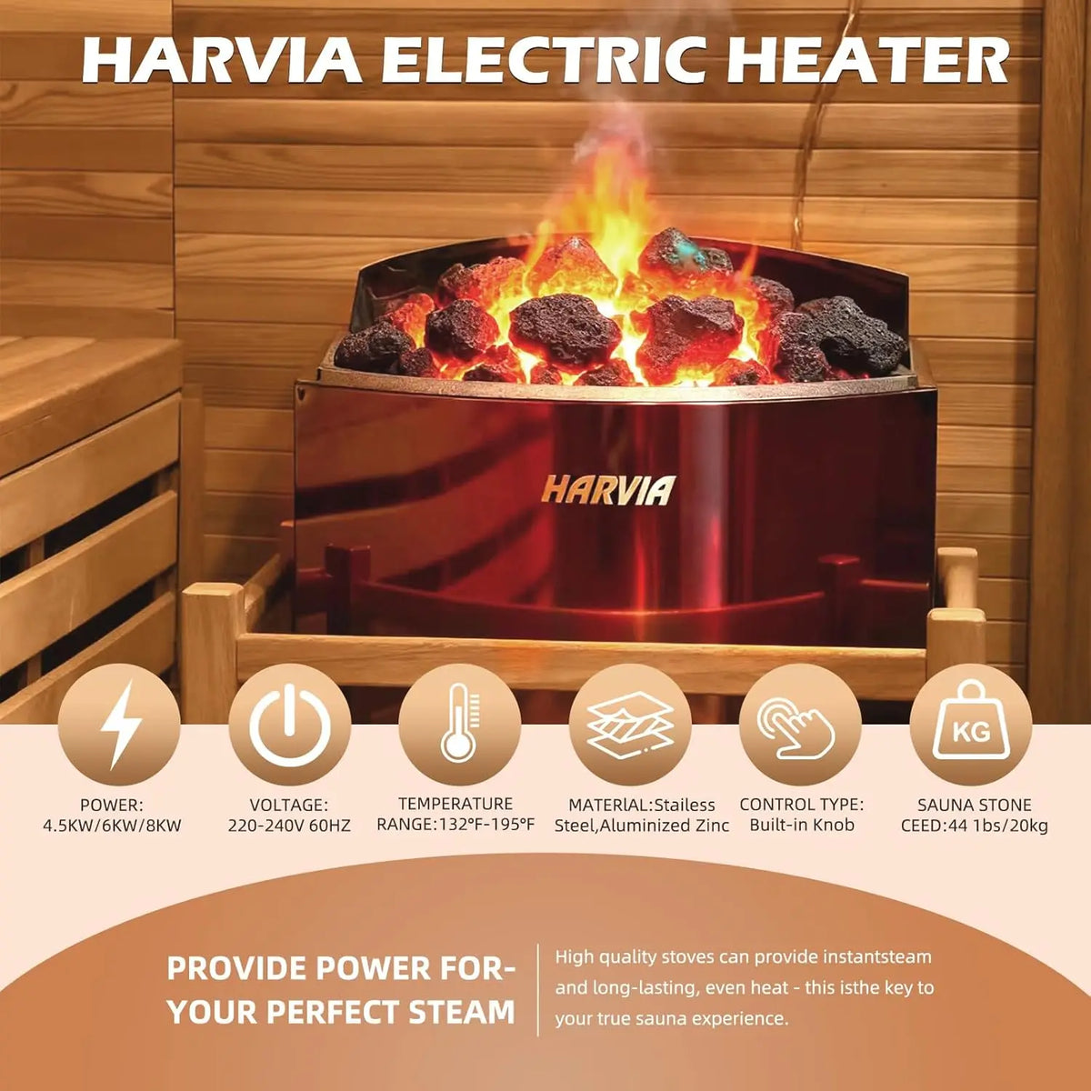 Outdoor Barrel Steam Sauna, 1-2 Person Spruce Wood Sauna Room, 4.5KW Harvia Electric Heater, Asphalt Shingle Roof