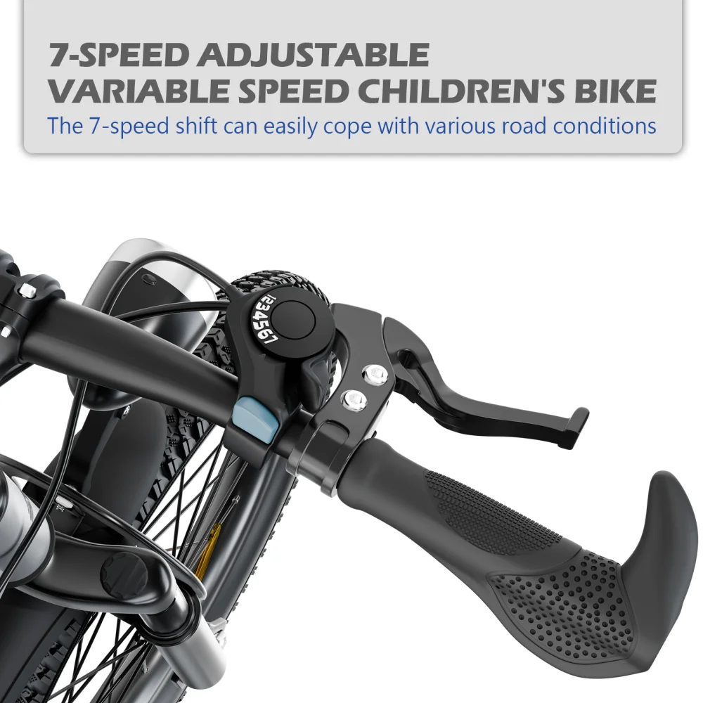 20 Inch Kids Mountain Bike for Boys & Girls Ages 7-12, 7-Speed Youth Bicycle with Front & Rear Disc Brakes, Shock-Absorbing Front Fork, LED Light, Silver & Pink, Outdoor MTB for School, Park, Trails and Daily Riding