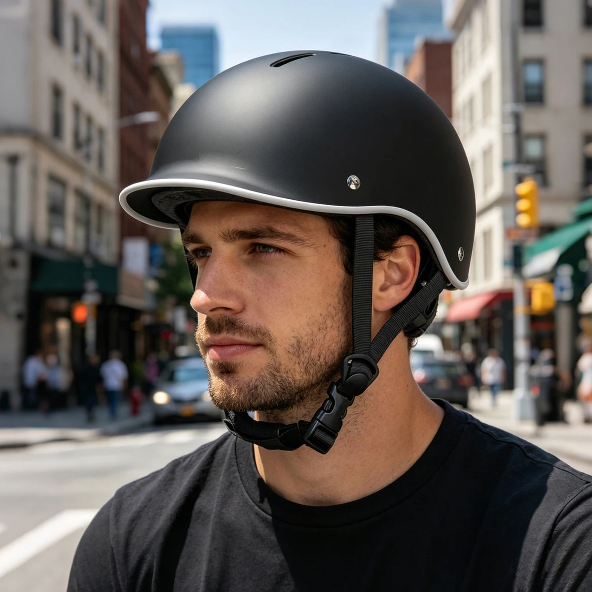 Skateboard Bike Helmet for Adults Adjustable Unisex Adult Helmet - Stylish & Cool, Perfect for Men & Women - Ideal Holiday & Birthday Gift - Available in Black & White - Paintable & Suitable for Various Sports