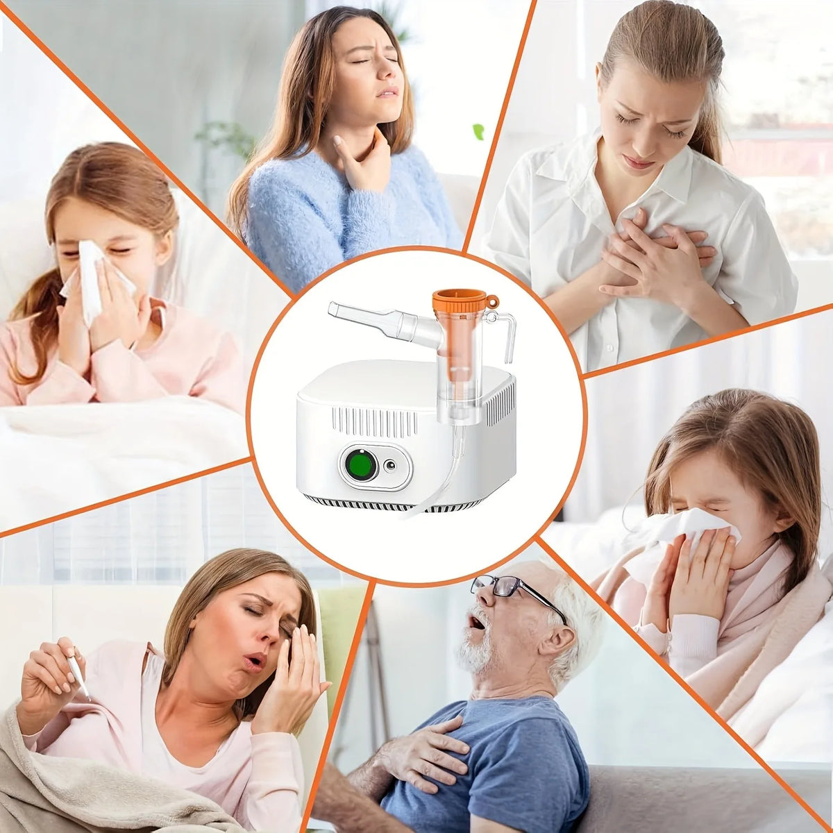 Compressor Nebulizer Oxygen Inhalation Device Mini Silent Steam Nasal Humidifier Inhaler Tools Portable Nebulizer Set Mouthpiece