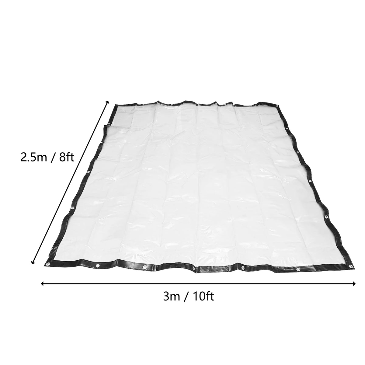 Clear PVC Tarpaulin, 0.5mm 8x10ft Waterproof Transparent Tarp with Metal Grommets, Low Temp Resistant Windproof Cover for Balcony Outdoor Awning