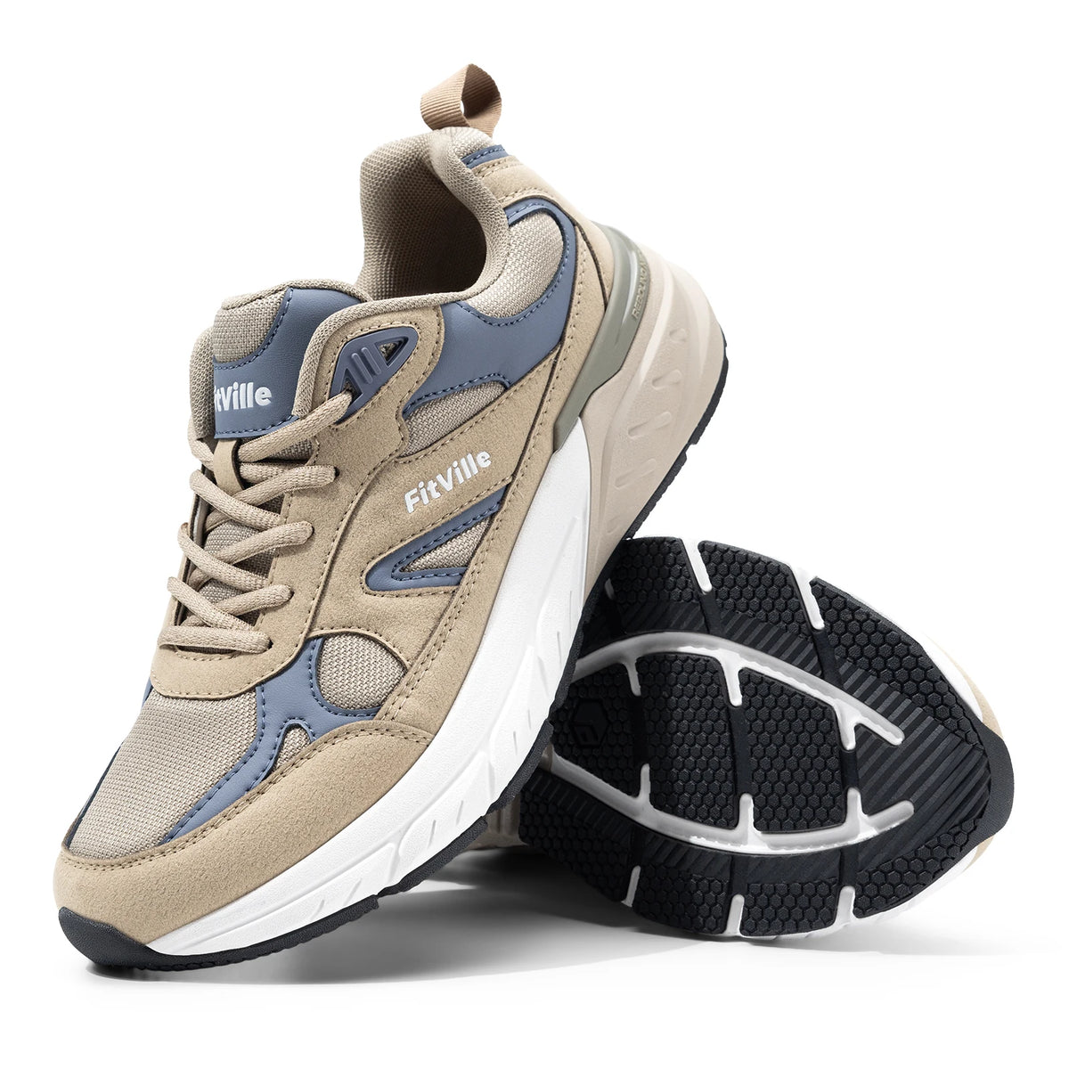 FitVille Mens Walking Shoes With Arch Support For Plantar Fasciitis