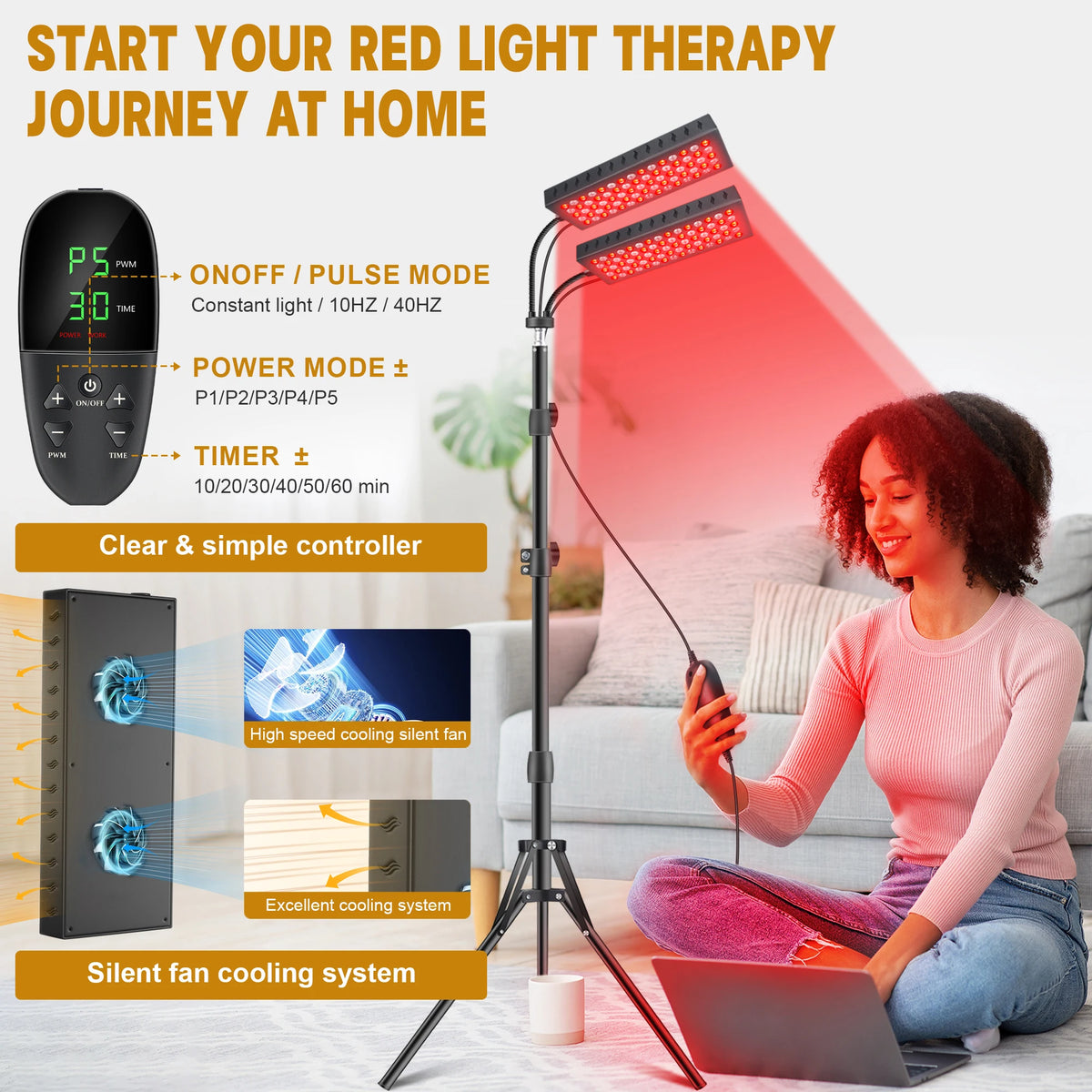 Updated Red Light Therapy Panel for Face Body Device Dual-head 150 Leds Lamps for Face Waist Back Shoulder Muscle Pain Relief Relax Skin Care Infrared Light