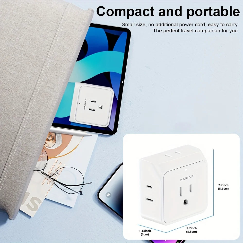 PUJIMAX Five Outlet US Plug Adapter Electrical Socket Splitter