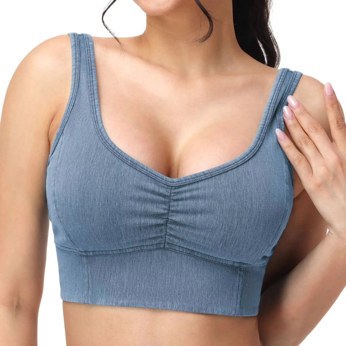 THE GYM PEOPLE Women's Crop Tank With Built In Bra