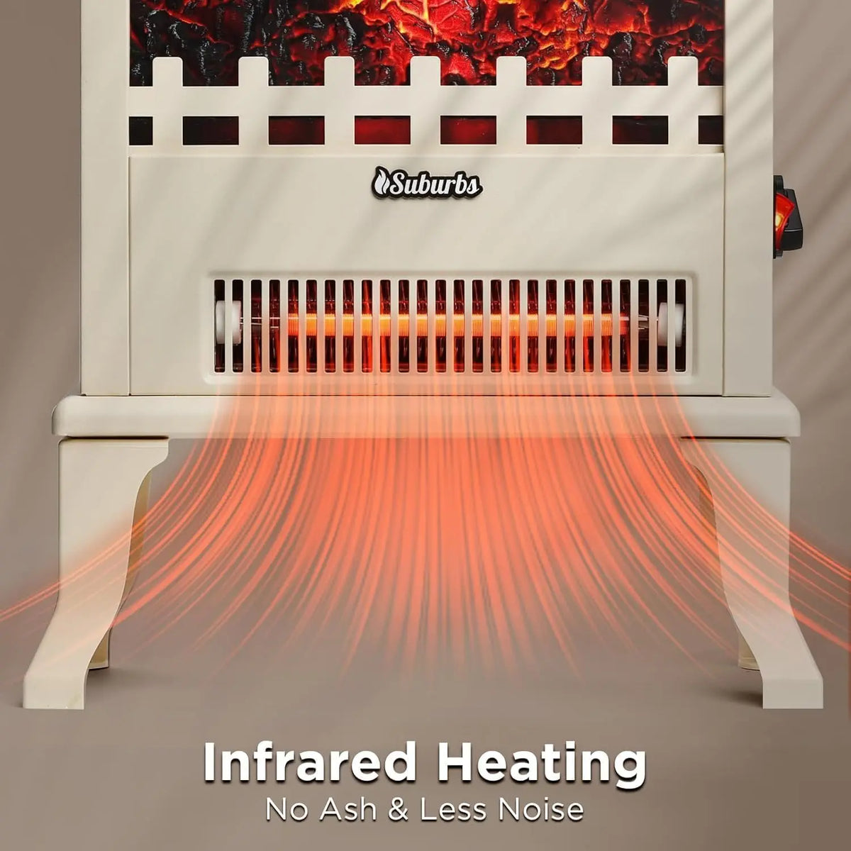 Tacleekii 19" 1500W Infrared Electric Fireplace Freestanding Heater 3-sided View, Realistic 3D LED Flames, 400-1000 Sq. Ft. Heating, Anti-overheating Tipping