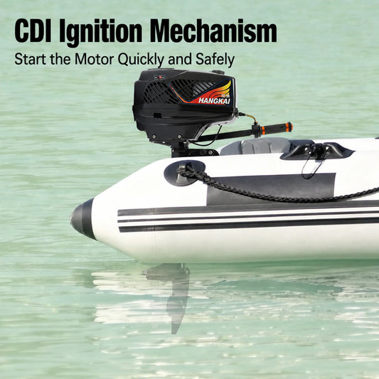 3.6HP Portable Marine Outboard Motor 2‑Stroke 55CC CDI Ignition for Fishing Boat Kayak Inflatable Dinghy Canoe