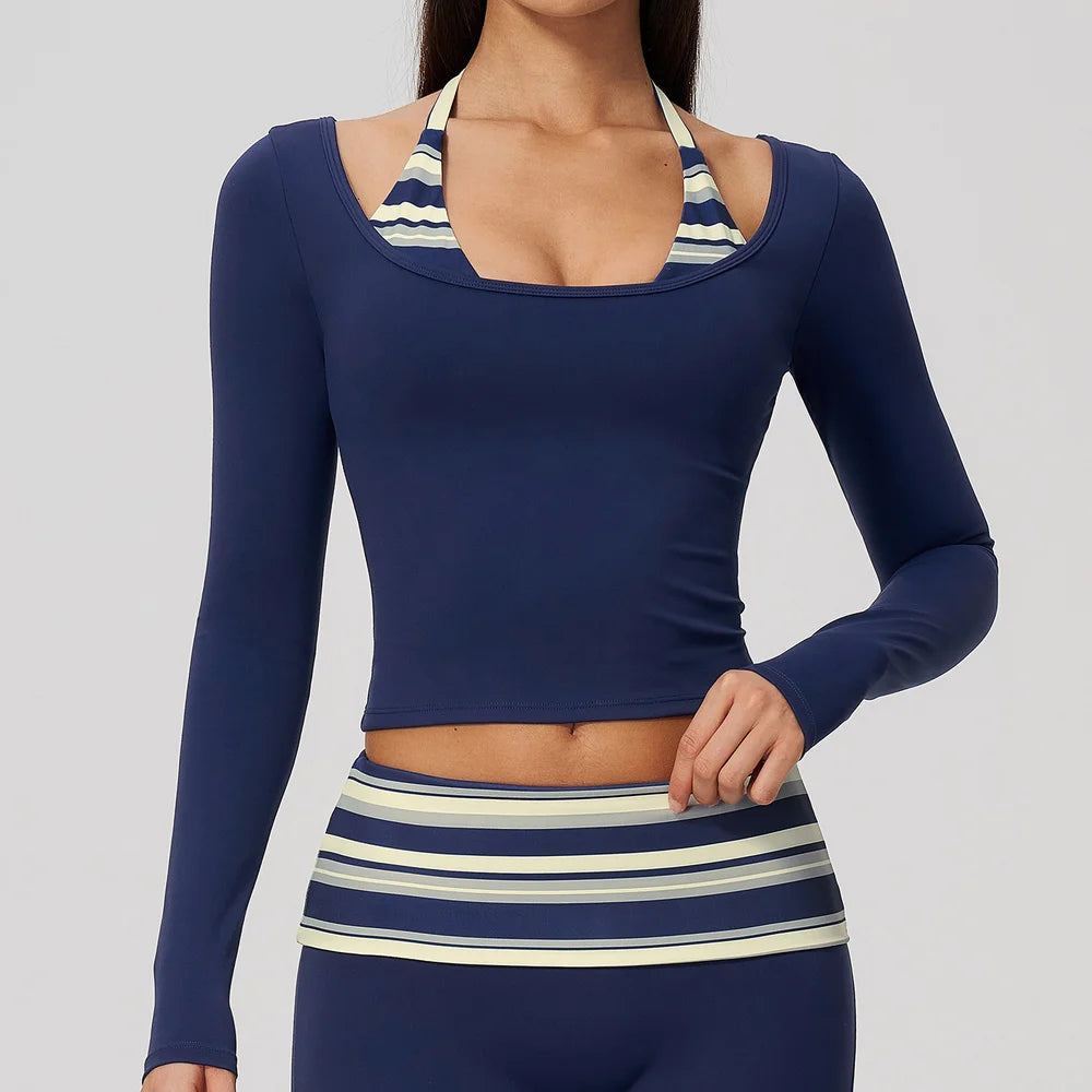Women's Quick Dry Long Sleeve Yoga Fitness Training Shirt