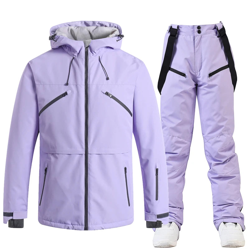 Men's and Women's, Ski Suit Sets, Waterproof, Snow Costume, Ski Jacket and Pant Set, Outdoor Clothing, Snowboarding, Overall