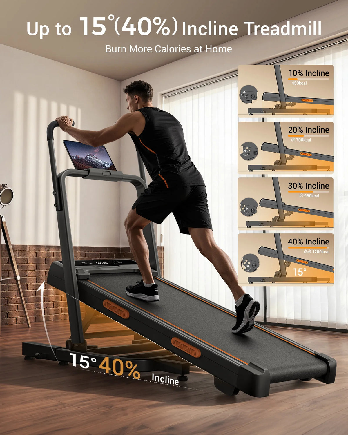 UMAY Folding Electric Treadmill With Powerful Motor And LED Display