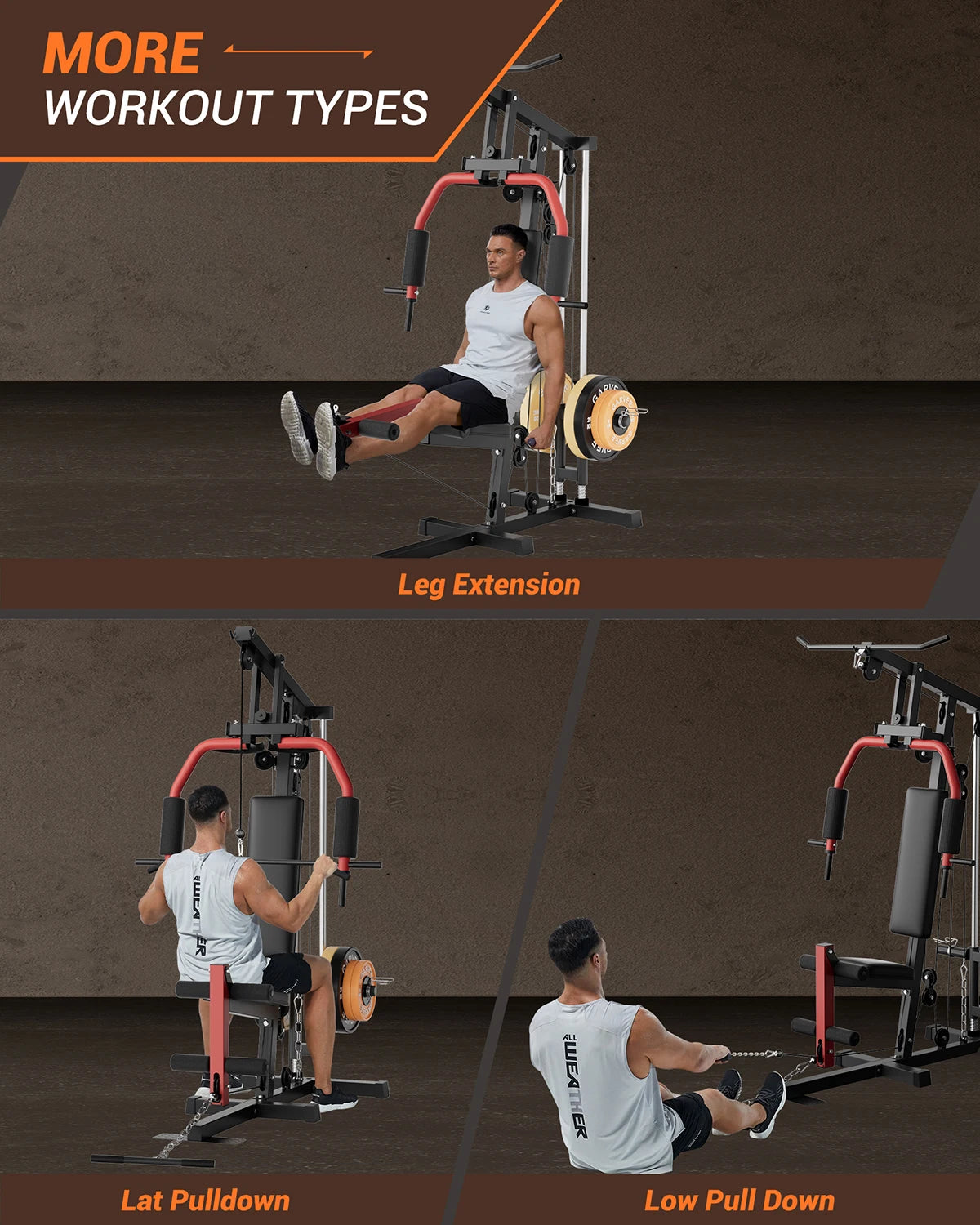 GAOMON Multifunctional Home Gym Strength Training Station with Pulley System
