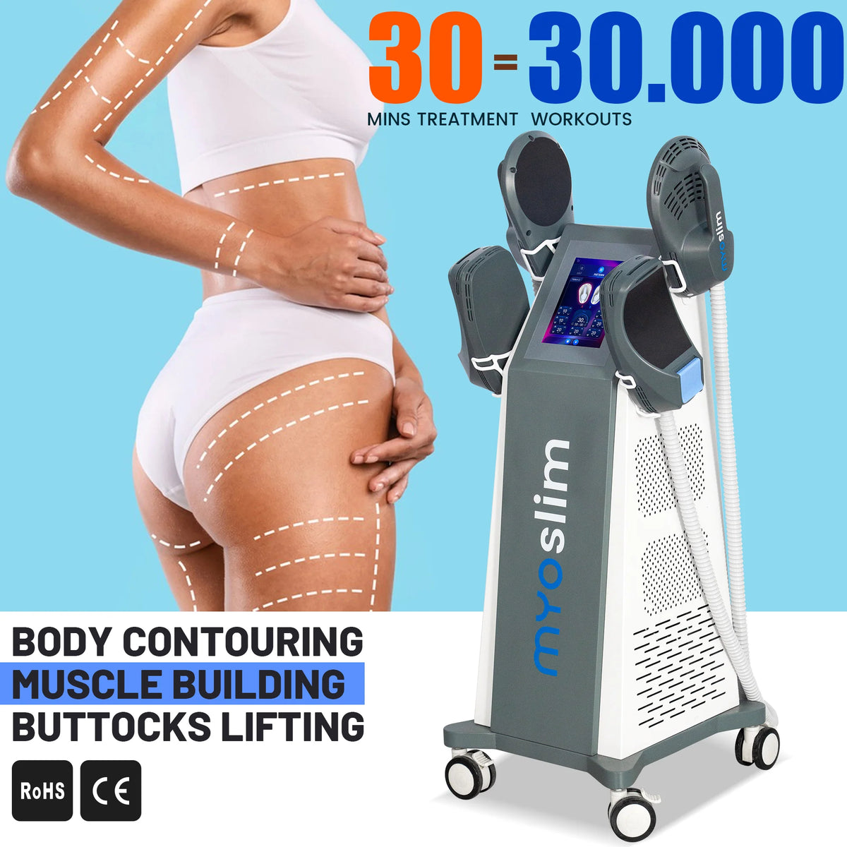 Vertical MYOslim 6500W NEO Slimming Machine EMS+EMT/RF Nova Body Sculpting EMS Pelvic Muscle Stimulator Beauty Salon Equipmet