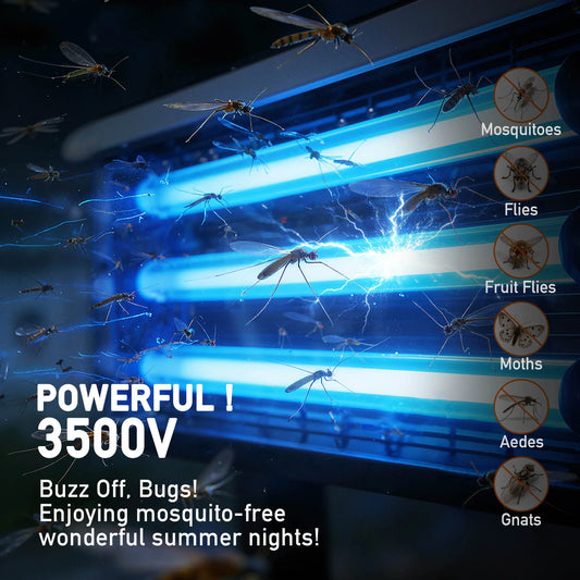 HYKOONT Solar Powered Bug Zapper With LED Light For Mosquitoes