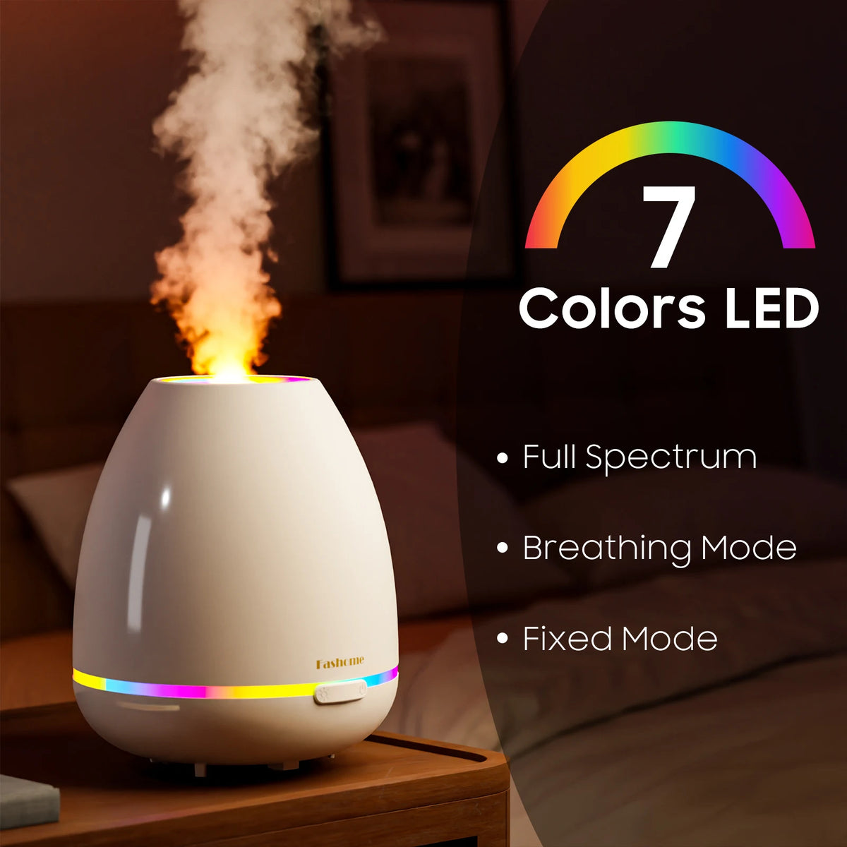 Essential Oil Diffuser, 300ML Small Humidifier And Aromatherapy Diffuser With 7 Color LED Lights, Ultrasonic Aromatherapy Fragrant Oil Humidifier, 3 Timer Waterless Auto-Shut Off For Home Office Room