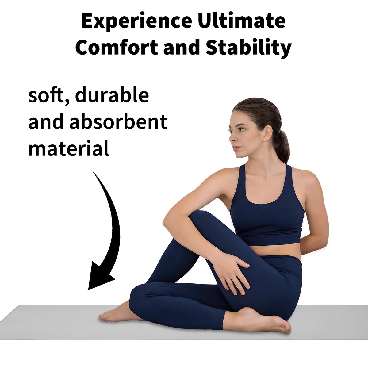 Non-Slip Microfiber Yoga Towel for Hot Yoga & Pilates - Sweat Absorbent, Quick Dry, Machine Washable - Mat Cover, Ideal for Gym - 183x67cm