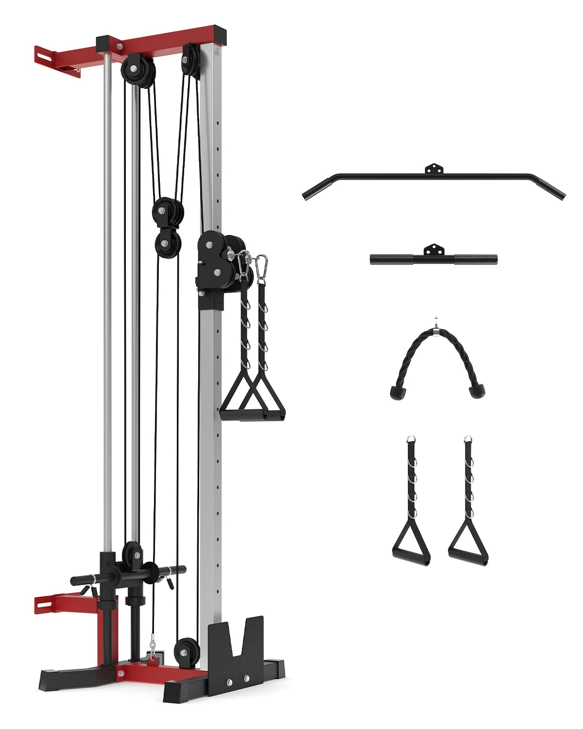 Wall Mounted Dual Pulley Cable Machine for Strength Training