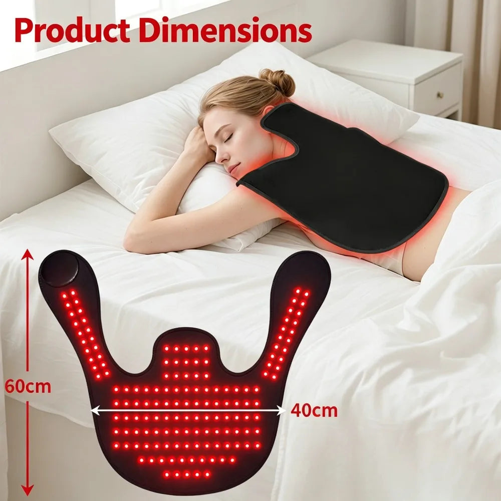 NEW Red Light Therapy for Neck and Shoulder, 145 LEDs 660&850 nm Infrared Light Therapy pad for Body Neck Shoulder Pain Relief