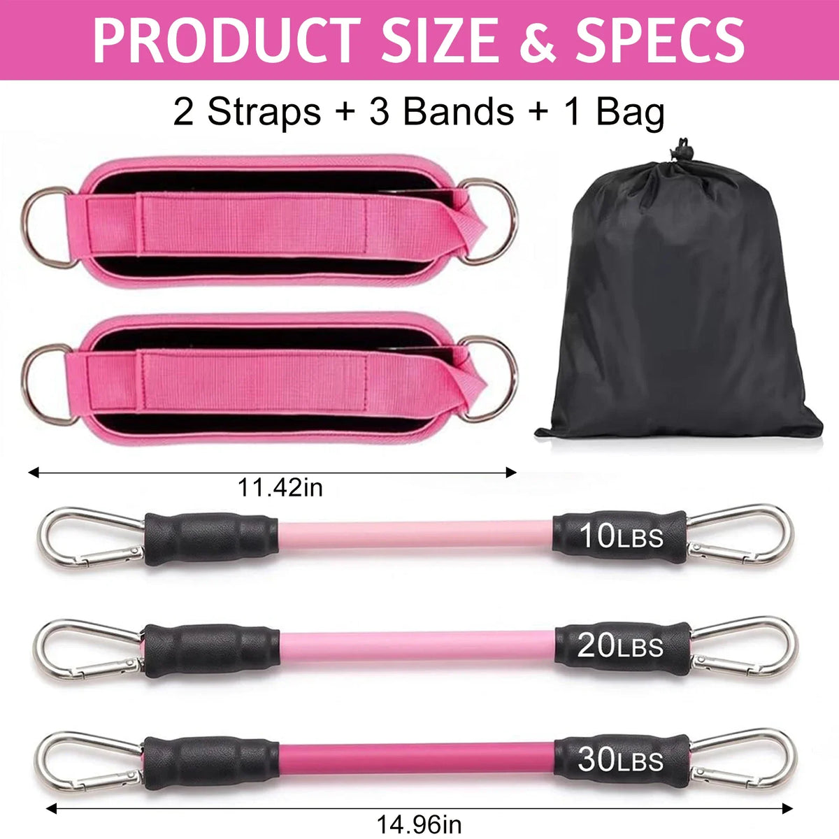 Upgrade Multifunction Pedal Resistance Band Workout Set, Elastic Pull Rope with Handles, Door Anchor & Foot Loops, Full‑Body Home Fitness Training Kit for Abdomen Waist Arm Leg, Pilates Equipment with Storage Bag