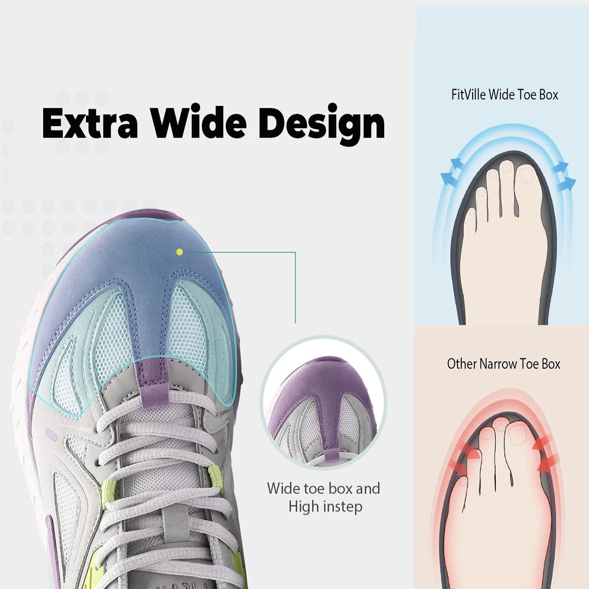 FitVille Women's Orthopedic Walking Running Shoes For Plantar Fasciitis Relief