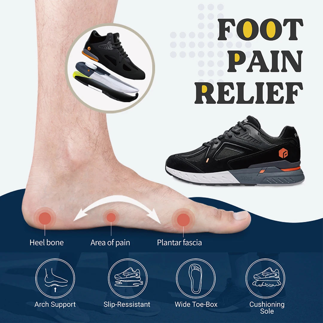 FitVille Men's Walking Shoes With Arch Support And Heel Relief