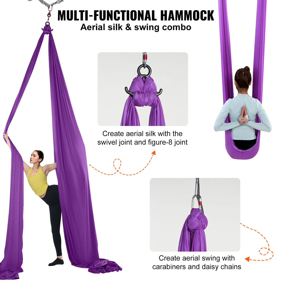SucceBuy Aerial Yoga Hammock Swing Kit for Fitness and Inversions